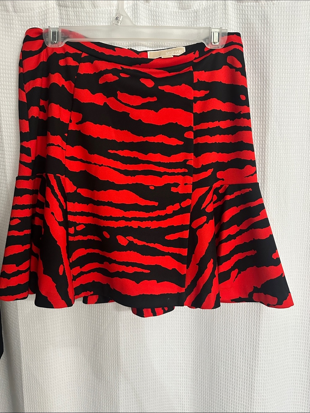 Michael Kors Women’s Red & Black Printed Flared Skirt